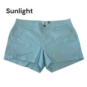 Old Navy Womens Light Blue Chino Shorts Size 8 Cotton Casual Summer Wear